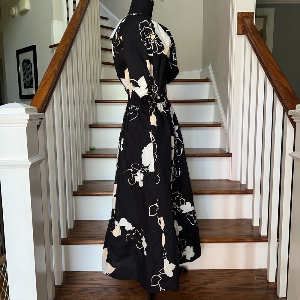 Baltic Born Hacienda Tiered Floral Black and White Women's Dress - Picture 7 of 11